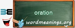 WordMeaning blackboard for oration